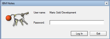 IBM Notes login dialog